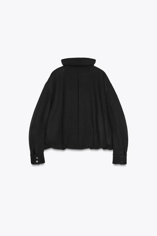 Минималистичная куртка-бомбер с шерстью — ZW COLLECTION- Заказать в России