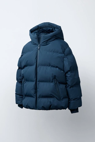 Стеганый пальто с нашивкой WATER REPELLENT- Заказать в России