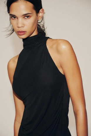 Прозрачный топ с горловиной халтер- Заказать в России