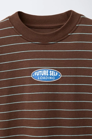 Футболка с принтом в полоску- Заказать в России