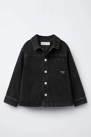 Купить Zara Стеганая джинсовая куртка-рубашка с отстегивающимся капюшоном