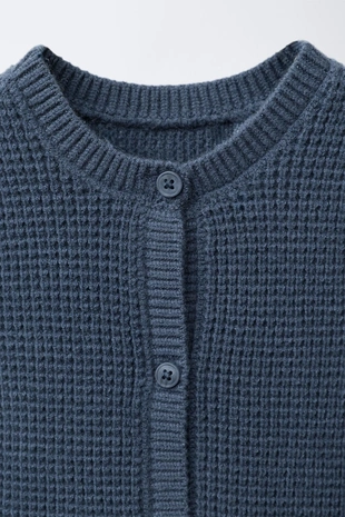 Blue | 5536/459/400 - Zara Длинный вязаный комбинезон с этикеткой в виде белки