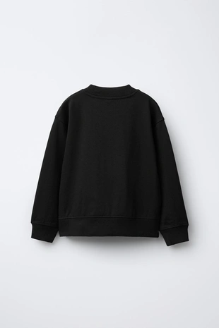 Black | 3402/710/800 - Zara Набор из мягкого хлопкового толстовкой и широких брюк