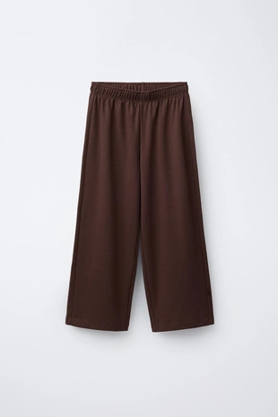 Комплект из толстовки и брюк WIDE LEG из флиса, однотонный