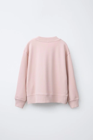 Pink | 3402/710/620 - Zara Комплект из толстовки и брюк WIDE LEG из флиса, однотонный