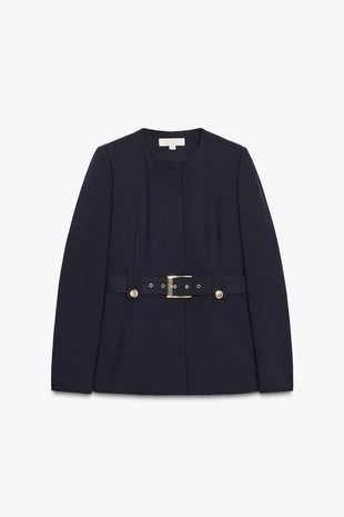 Приталенный блейзер с поясом- Заказать в России