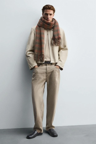 Купить Zara Шарф в клетку из вискозной смеси