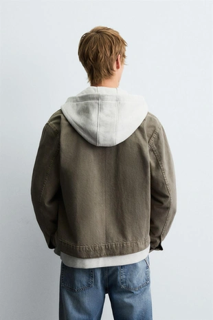 Джинсовая куртка-рубашка на молнии- Заказать в России