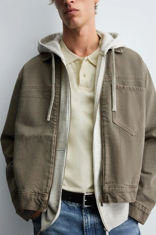 Джинсовая куртка-рубашка на молнии- Заказать в России