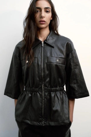 Блейзер из искусственной кожи- Заказать в России