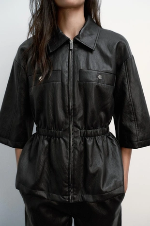 Блейзер из искусственной кожи- Заказать в России