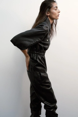 Блейзер из искусственной кожи- Заказать в России