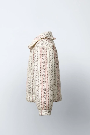 Light beige | 3153/700/052 - Zara Стеганая куртка с принтом