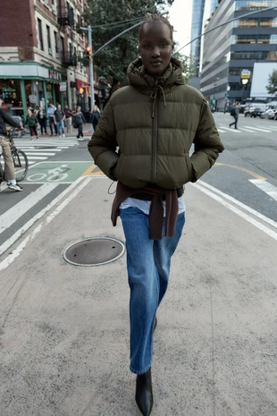 Купить Zara Короткий анорак с капюшоном WATER AND WIND PROTECTION