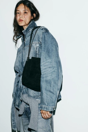 Замшевая сумка через плечо- Заказать в России