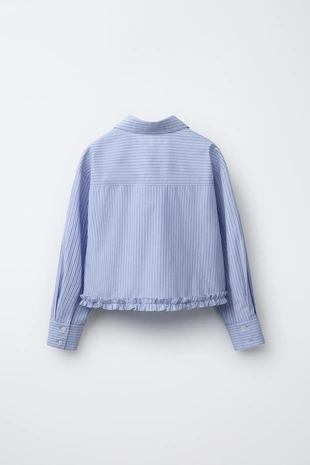 Купить Zara Рубашка в полоску с оборками