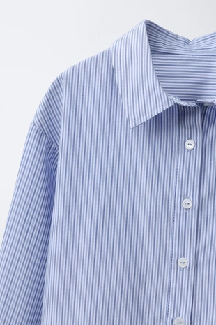 Blue/White | 6678/595/044 - Zara Рубашка в полоску с оборками