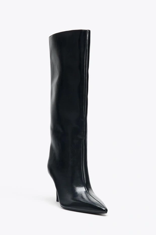 Высокие сапоги на среднем каблуке- Заказать в России