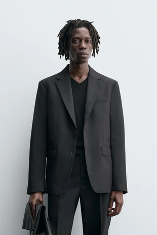 Купить Zara Костюмный блейзер из 100% шерсти