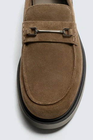 Кожаные лоферы с планкой- Заказать в России