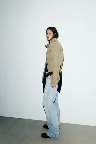 Джинсы TRF WIDE LEG с разрезами и средней посадкой- Заказать в России