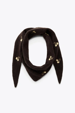 Трикотажная бандана с цветочной вышивкой- Заказать в России