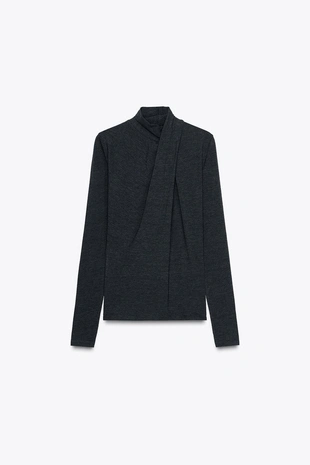 Футболка с драпировкой спереди- Заказать в России