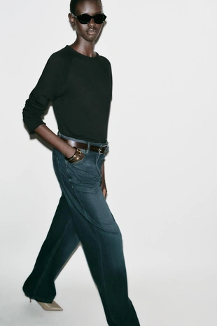 Выстиранная футболка с длинными рукавами- Заказать в России