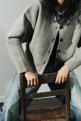 Мягкий трикотажный кардиган- Заказать в России