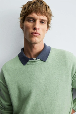 Хлопковый джемпер с эффектом изнанки- Заказать в России