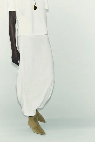 Трикотажная юбка-миди с разрезом- Заказать в России