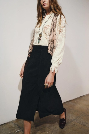 Юбка-трапеция из замши — ZW COLLECTION LIMITED EDITION- Заказать в России