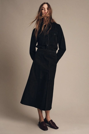 Юбка-трапеция из замши — ZW COLLECTION LIMITED EDITION- Заказать в России