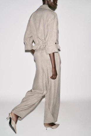 Широкие брюки с меланжевым эффектом- Заказать в России