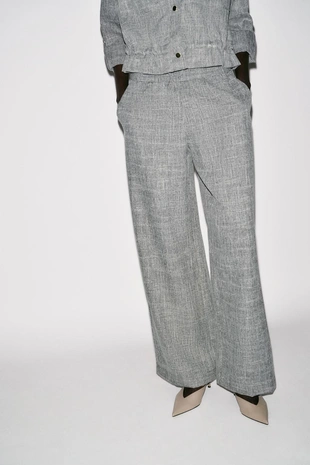 Широкие брюки с меланжевым эффектом- Заказать в России