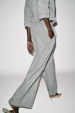 Широкие брюки с меланжевым эффектом- Заказать в России