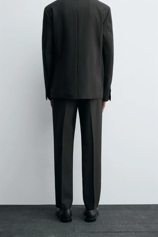 Black | 6574/381/800 - Zara Костюмные брюки из 100% шерсти
