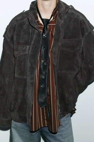 Однотонный галстук с брошами- Заказать в России