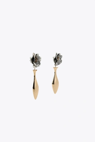 Крупные серьги с цветами- Заказать в России