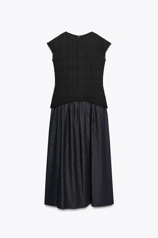 Комбинированное платье миди ZW COLLECTION- Заказать в России