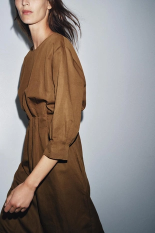 Платье миди со складками — ZW COLLECTION