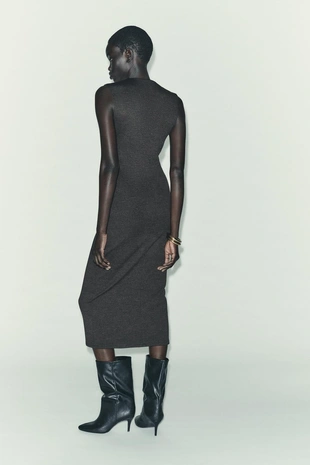 Платье миди с пуговицами- Заказать в России