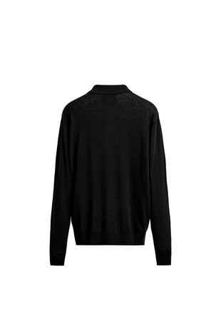 Трикотажное поло из хлопка и шерсти- Заказать в России