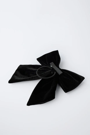 Купить Zara Резинка для волос с бархатным бантом и черепом