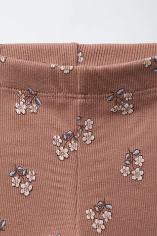 Легинсы в рубчик с принтом- Заказать в России