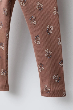 Легинсы в рубчик с принтом- Заказать в России