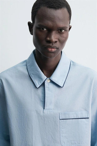 Жаккардовая пижамная рубашка-поло- Заказать в России