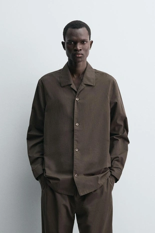 Купить Zara Пижамная рубашка JACQUARD