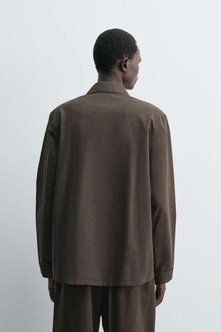 Brown | 5344/320/700 - Zara Пижамная рубашка JACQUARD
