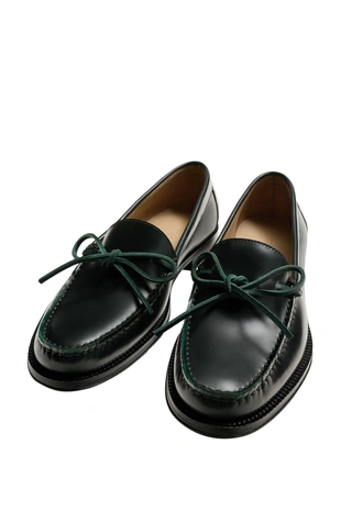 Кожаные лоферы с бантом- Заказать в России